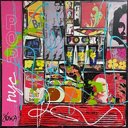 Peinture Pop NYC par Costa Sophie | Tableau Pop-art Acrylique, Collage, Posca, Upcycling Icones Pop