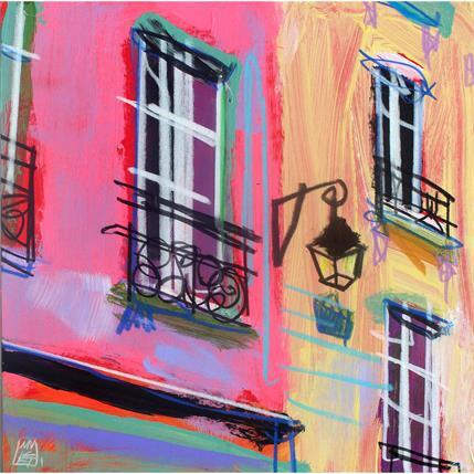 Painting Le dehors s'illumine  by Anicet Olivier | Painting Figurative Mixed Urban