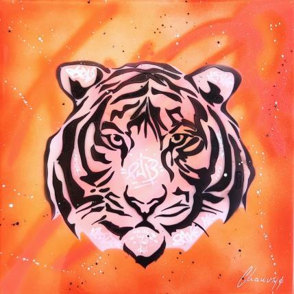 Peinture White tiger par Chauvijo | Tableau Pop-art Acrylique, Graffiti, Résine Animaux, Icones Pop