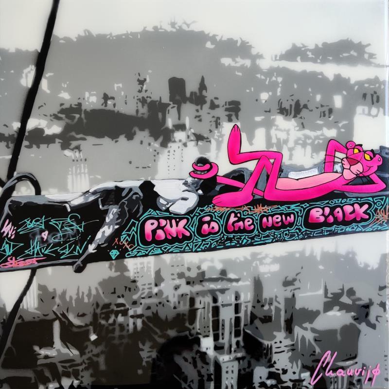 Gemälde A pink Nap von Chauvijo | Gemälde Pop-Art Acryl, Graffiti, Harz Pop-Ikonen