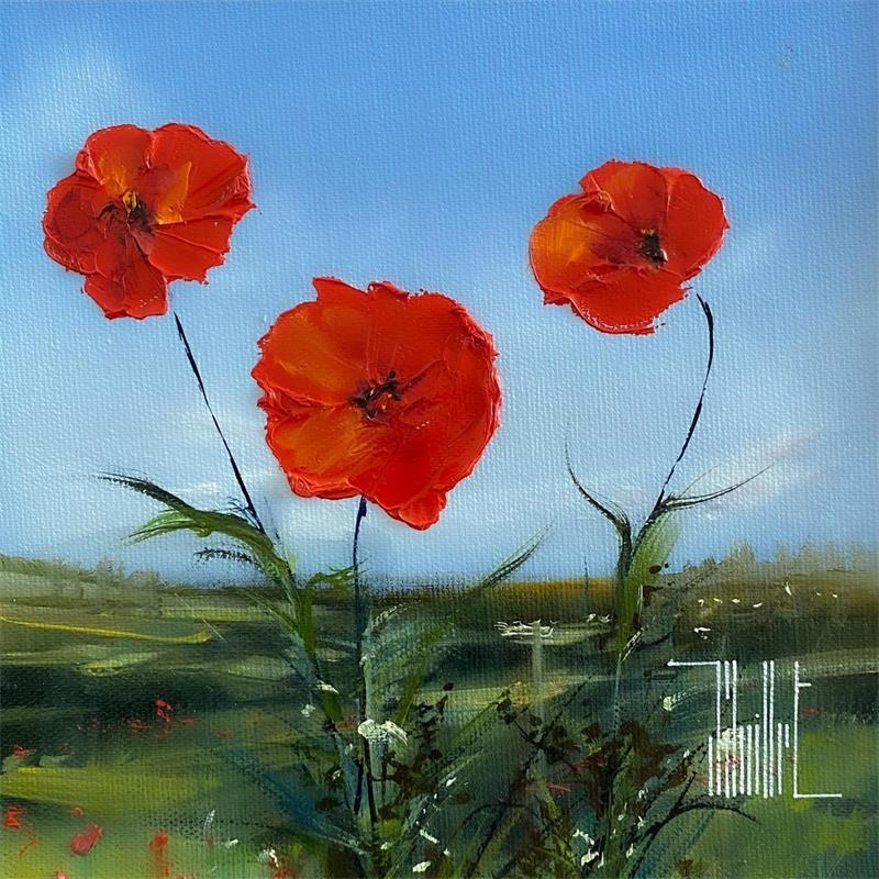 Painting Flower Power by Guillet Jerome | Painting Figurative Oil Acrylic Landscapes