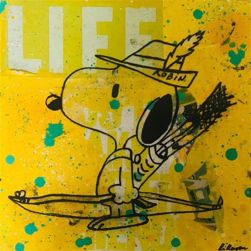 Painting Snoopy robin des bois  by Kikayou | Painting Pop-art Graffiti Pop icons