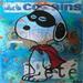Gemälde Snoopy super héros  von Kikayou | Gemälde Pop-Art Pop-Ikonen Graffiti