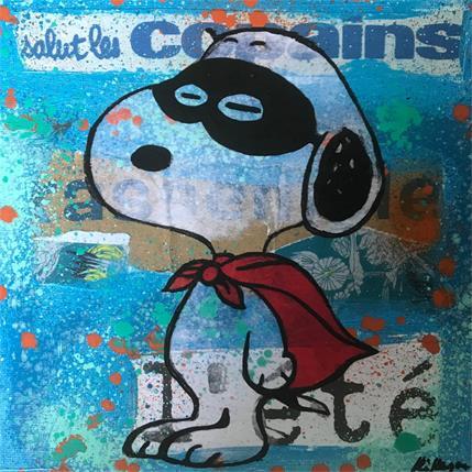 Painting Snoopy super héros  by Kikayou | Painting Pop-art Graffiti Pop icons