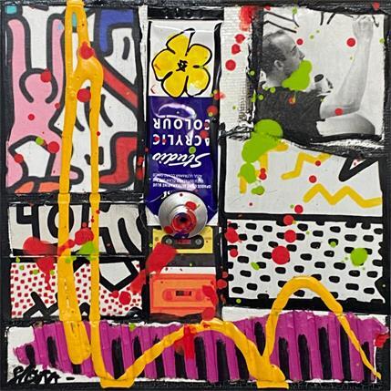 Peinture Tribute to K. Haring par Costa Sophie | Tableau Pop Art Mixte icones Pop