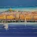 Gemälde La traversée du Ferry Boat von Corbière Liisa | Gemälde Figurativ Landschaften Öl
