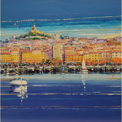 Painting La traversée du Ferry Boat by Corbière Liisa | Painting Figurative Oil Landscapes