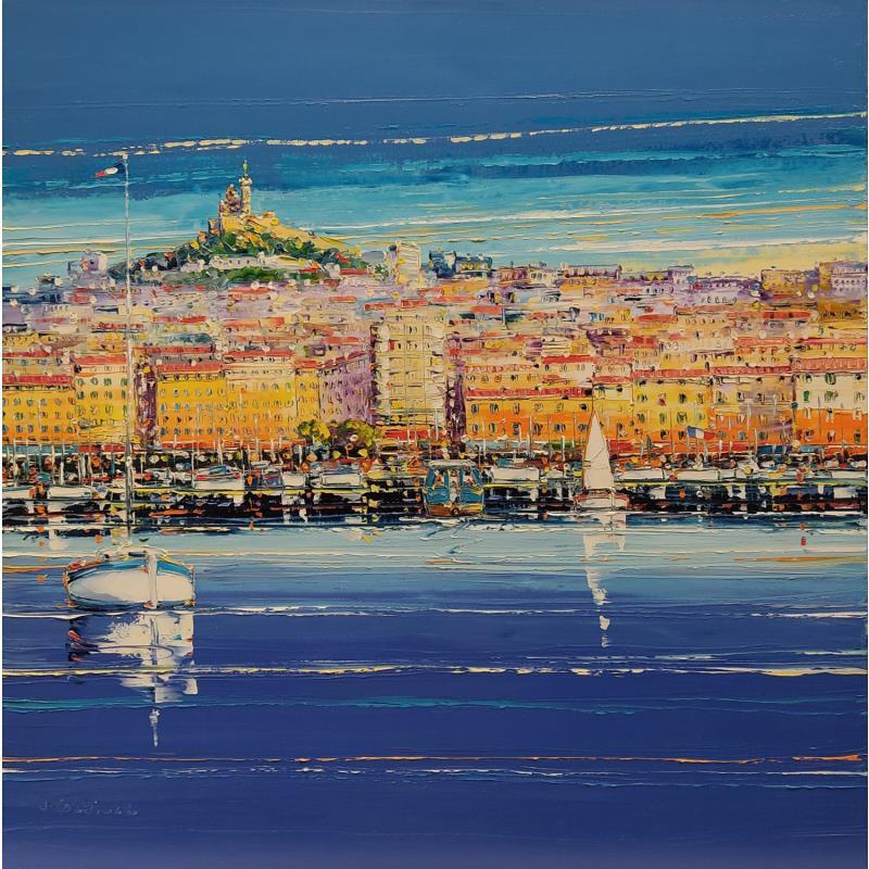 Painting La traversée du Ferry Boat by Corbière Liisa | Painting Figurative Oil Landscapes