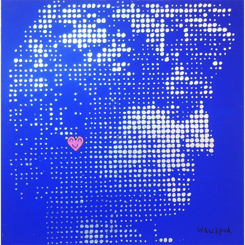 Painting David Bleu by Wawapod | Painting Pop art Acrylic, Posca Pop icons, Portrait