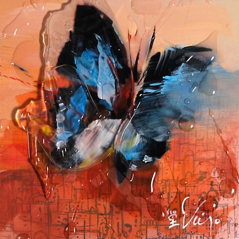 Painting PAPILLON (1) by Viejo Philippe  | Painting Figurative Mixed Animals