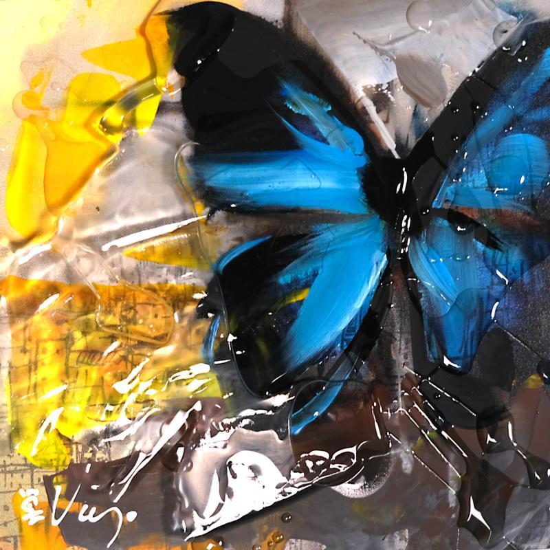 Painting PAPILLON (3) by Viejo Philippe  | Painting Figurative Animals Mixed