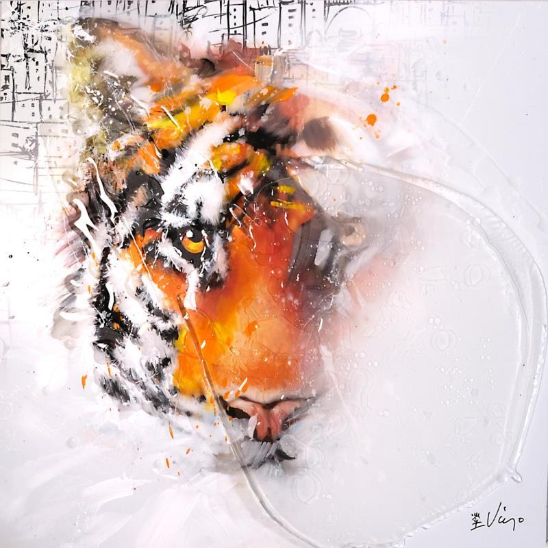 Painting TIGRE by Viejo Philippe  | Painting Figurative Acrylic, Resin Animals