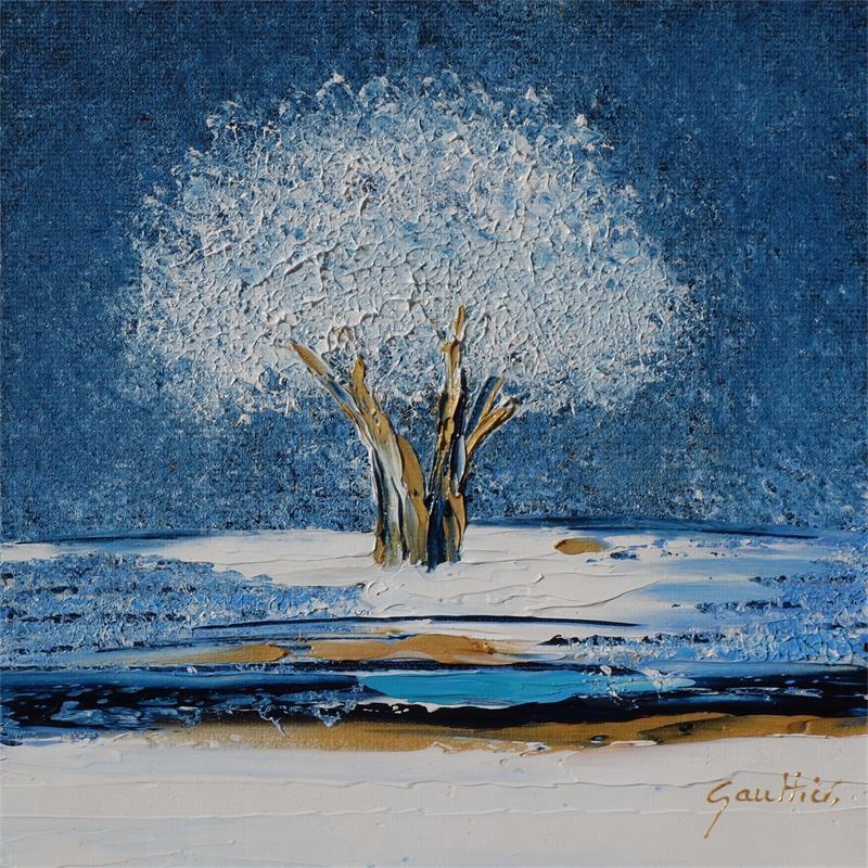 Peinture Jour d'hiver par Gaultier Dominique | Tableau Figuratif Huile Paysages