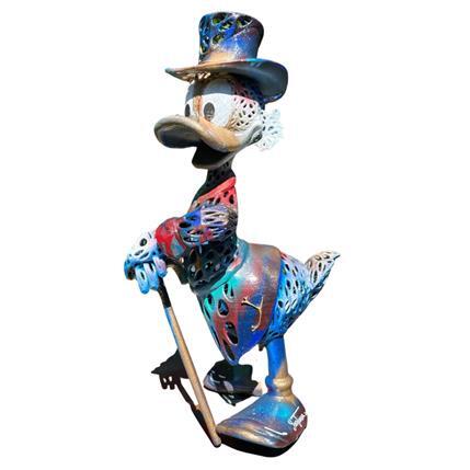 Sculpture Picsou - Red Blue Suit Duck par Mikhel Y Julien | Sculpture Pop Art Mixte icones Pop