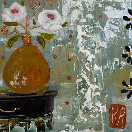 Painting Flowers 1 by Romanelli Karine | Painting Figurative Mixed still-life
