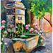 Peinture Fontaine de Coustellet par Laura Rose | Tableau Figuratif Paysages Huile