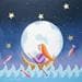 Peinture Ballade lunaire par Davy Bouttier Elisabeth | Tableau Art naïf Scènes de vie Huile