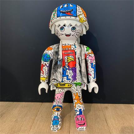 Sculpture Keith Haring  par Frany La Chipie | Sculpture Pop Art Mixte, Objets détournés icones Pop