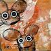 Painting 2 Mice by Maury Hervé | Painting Raw art Animals