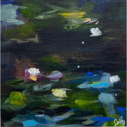 Painting Water lilies IV by Solveiga | Painting Figurative Acrylic