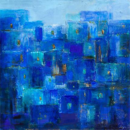 Peinture La grande Nocturne Bleue par Solveiga | Tableau Figuratif Acrylique minimaliste