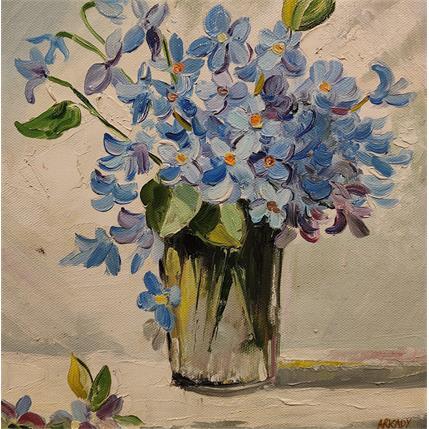 Painting Le bouquet de violettes by Arkady | Painting Figurative Oil still-life