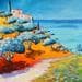 Peinture Bord de mer par Vitoria | Tableau Figuratif Acrylique Paysages
