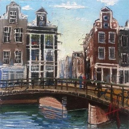 Painting Amsterdam herengracht by De Jong Marcel | Painting Figurative Oil Landscapes, Pop icons, Urban