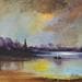Painting Balade d'un soir by Dalban Rose | Painting Figurative Landscapes Oil