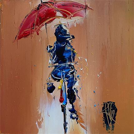 Painting Sous une petite pluie by Raffin Christian | Painting Figurative Acrylic, Oil Life style, Pop icons