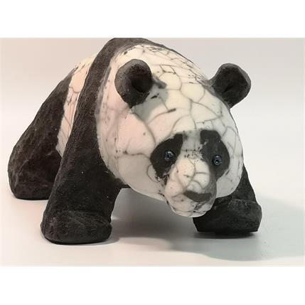Sculpture Panda par Roche Clarisse | Sculpture classique Raku animaux
