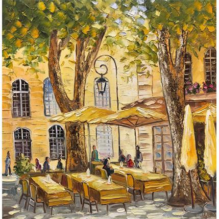 Painting Place de l'archevêché by Arkady | Painting Figurative Oil Life style