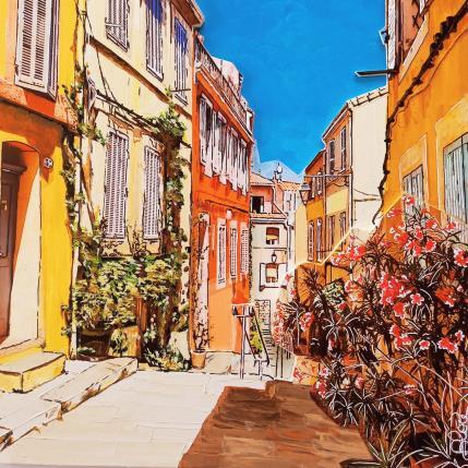 Painting Ruelle du Vieux-Marseille by Blouin Elodie | Painting Figurative Mixed Urban