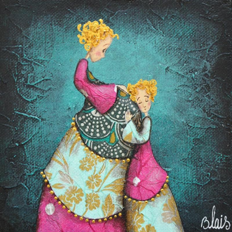 Painting Edith et Ninon by Blais Delphine | Painting Naive art Acrylic Life style