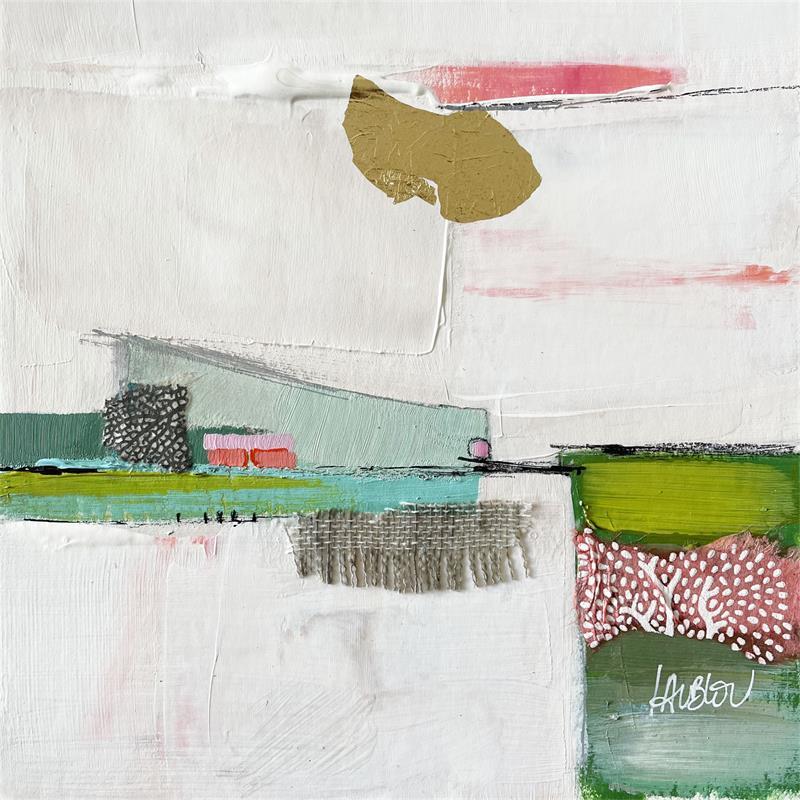 Painting Lever du jour en campagne 2 by Lau Blou | Painting Abstract Mixed
