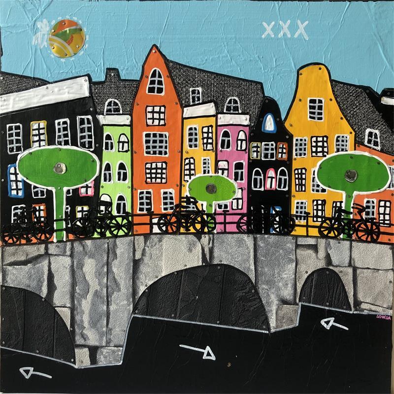 Painting Week-end in Amsterdam by Lovisa | Painting Pop art Mixed Urban