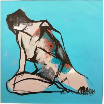 Painting CIEL 1 by Chaperon Martine | Painting Figurative Acrylic Nude