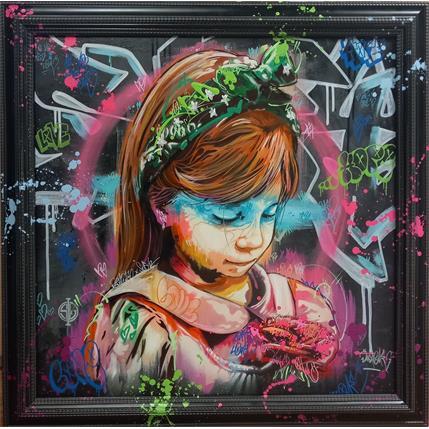 Painting La fille à la rose by Sufyr x Dashone | Painting Street art Mixed Portrait