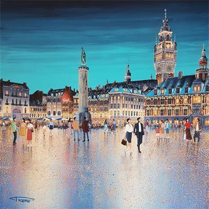 Painting La somptueuse grand'place by Rosso | Painting Figurative Acrylic, Oil Urban