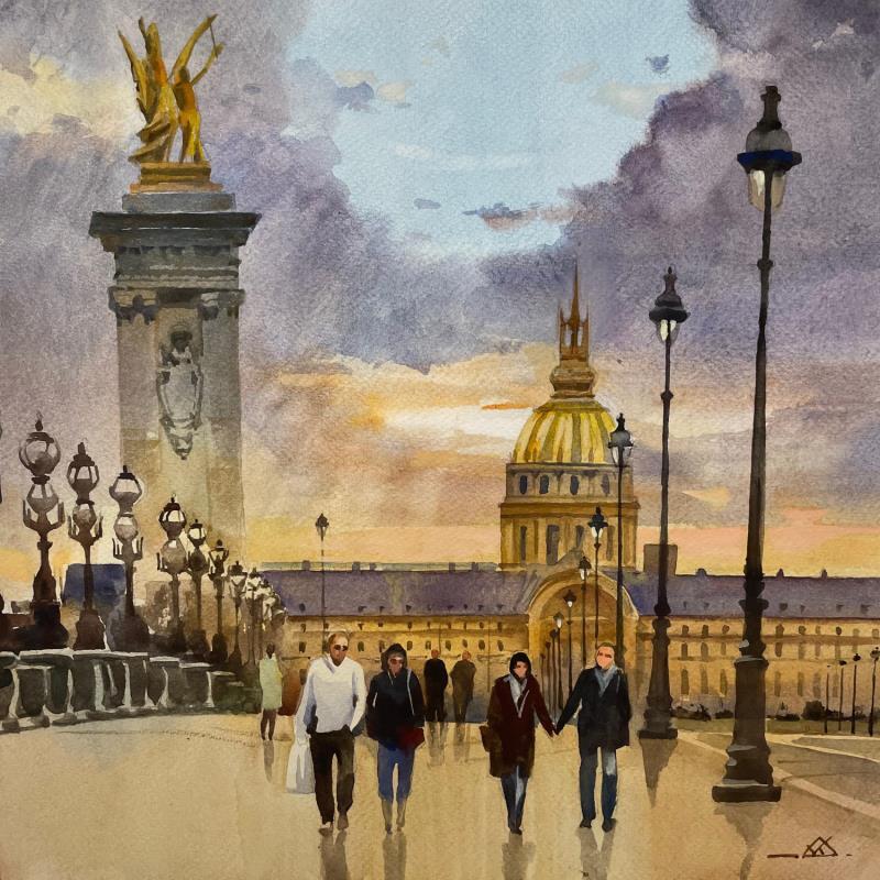 Painting Paris A21 by Khodakivskyi Vasily | Painting Figurative Watercolor Urban