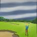 Painting Caddy in green by Trevisan Carlo | Painting Surrealism Sport Oil