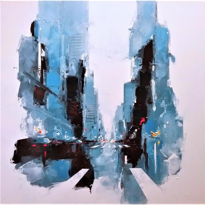 Painting Morning NYC by Castan Daniel | Painting Figurative Oil Urban