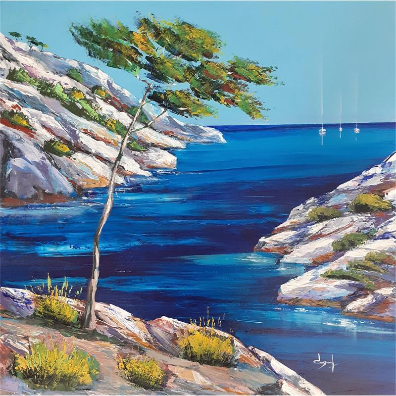 Painting Calanque en été  by Degabriel Véronique | Painting Figurative Oil Landscapes