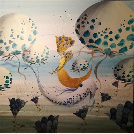 Painting La sirena dalle sita dorate by Nai | Painting Illustrative Mixed