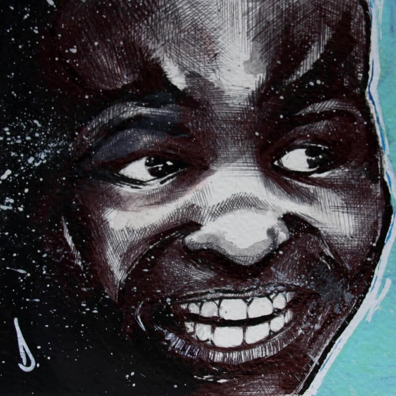 Painting Sourire by Deuz | Painting Street art Graffiti Portrait