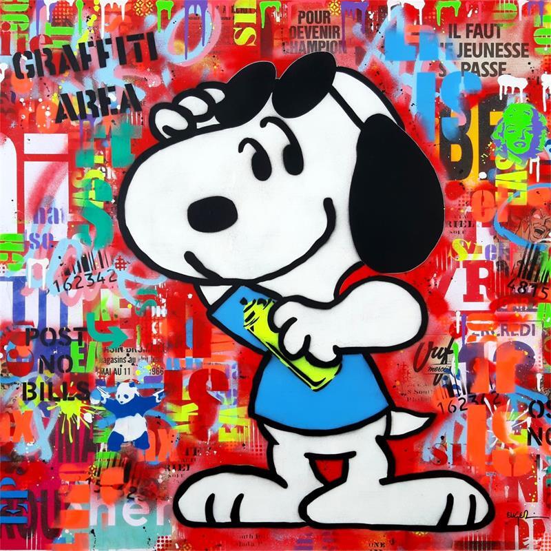 Painting GRAFFITI AREA by Euger Philippe | Painting Pop-art Acrylic, Gluing, Graffiti Pop icons