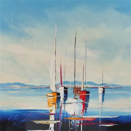 Painting Repos des voiles by Fonteyne David | Painting Figurative Oil Marine