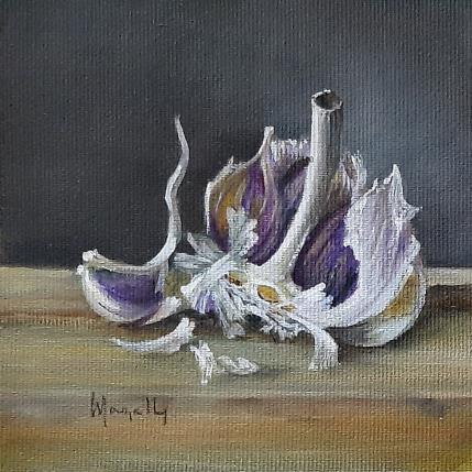 Painting D3-Pealed Garlic by Gouveia Magaly  | Painting Figurative Oil still-life