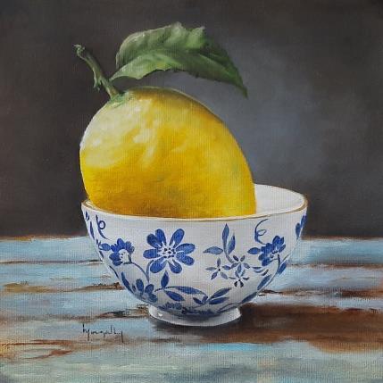 Painting D5-Lemon on Delft Bowl by Gouveia Magaly  | Painting Figurative Oil still-life