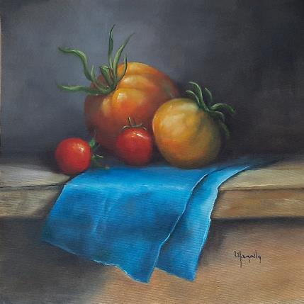 Peinture D9-Tomatoes par Gouveia Magaly  | Tableau Figuratif Huile Natures mortes